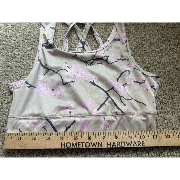 New Balance Sports Bra Strappy Crisscross Floral Stretch Size M Women - Picture 3 of 8